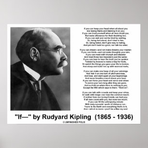 Om Dikt by Rudyard Kipling (Kipling Bild) Poster