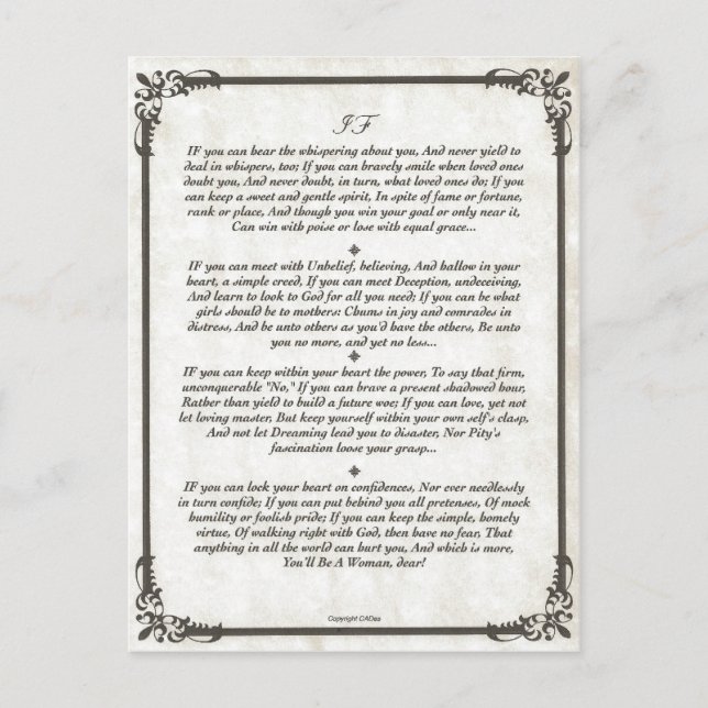 Om Dikt för flickor. Vykort (Framsida)