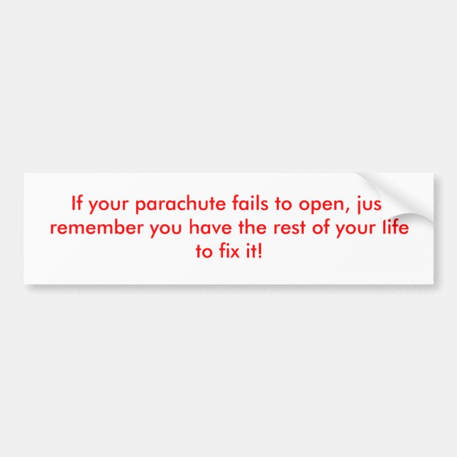 Om din fallskärm misslyckas för att öppna, minns bildekal (Framsidan)