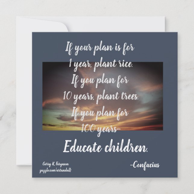 OM DIN PLAN ÄR KONFUCISK JULKORT (Framsida)