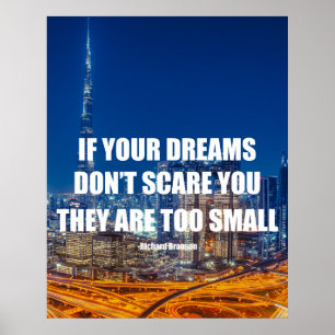 Om dina drömmar inte Skrämmer dig Motiveringsoffer Poster