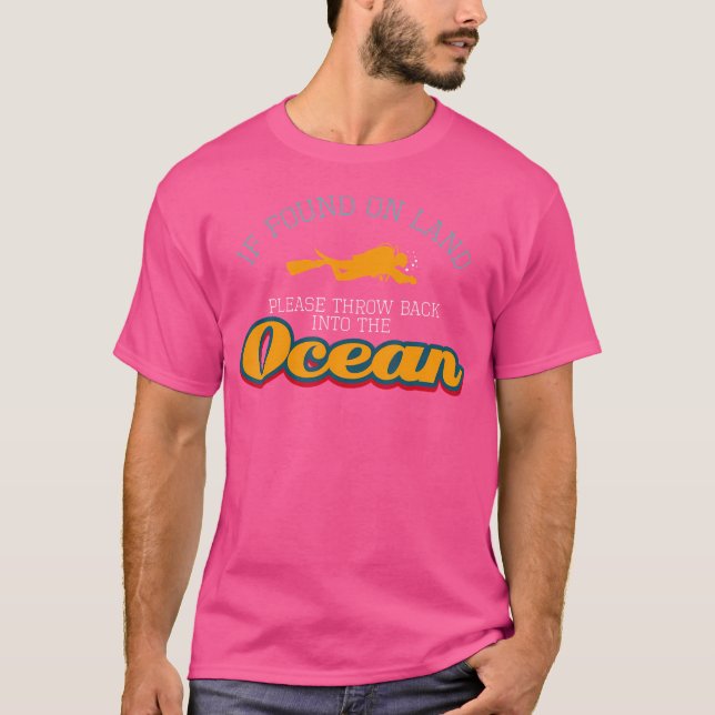 Om Diver hittas på land Dyka T Shirt (Framsida)