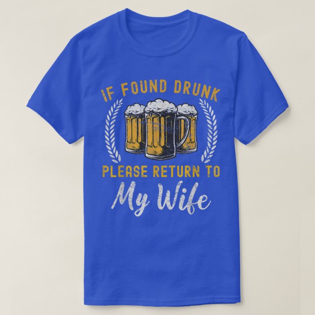 Om Drunk återgår till frun Par Funny Drinki T Shirt (Design framsida)