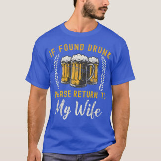 Om Drunk återgår till frun Par Funny Drinki T Shirt