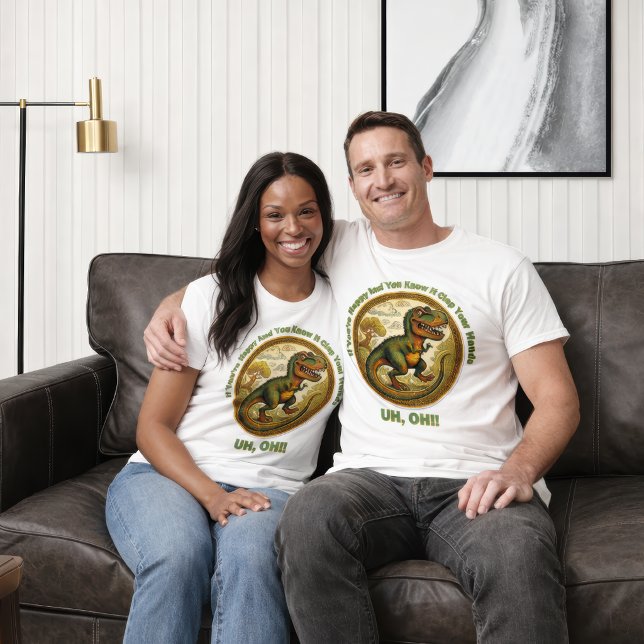 Om Du Är Glad Dinosaur T-Shirt (Clap your hands dinosaur shirt)