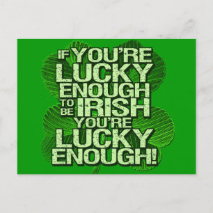 Om du är glad nog att vara irländare vykort