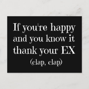 Om du är Lycklig Funny Quote Vykort