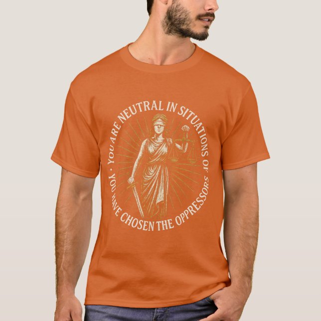 Om du är neutral i orättvisa situationer, har du t shirt (Framsida)