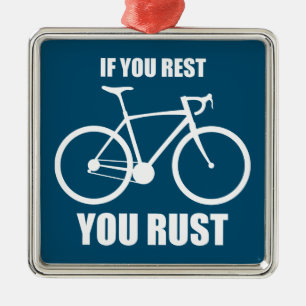 Om du är vilande ska du rotera cykling julgransprydnad metall