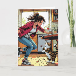 Om du behöver mig, ring mig! | Funny kaffe och kat Kort