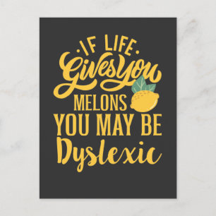 Om du får Ge i livet kan du vara dyslexi. Vykort