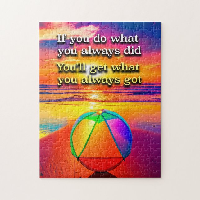 Om Du Gör Vad Du Alltid Gjort AA-slogan Sunrise Pussel (Vertikal)