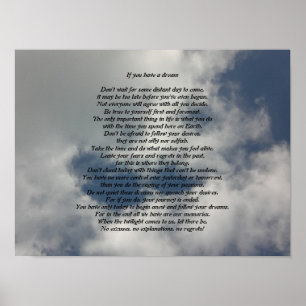 Om du har en dröm- diktaffisch poster