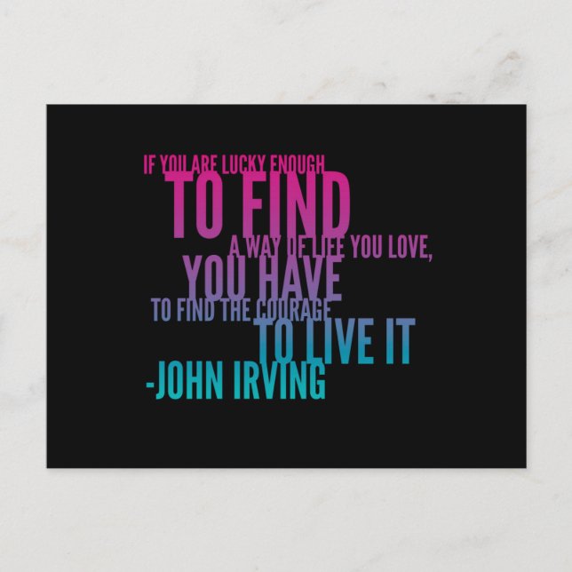 Om du har tur nog med John Irving Quote Postcard Vykort (Framsida)