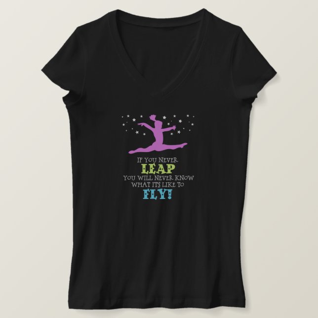 Om du hoppar aldrig - det inspirera t-shirt (Design framsida)