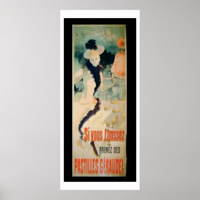 "Om du hostar, ta Geraudel Pastilles" (färg li) Poster (Framsidan)