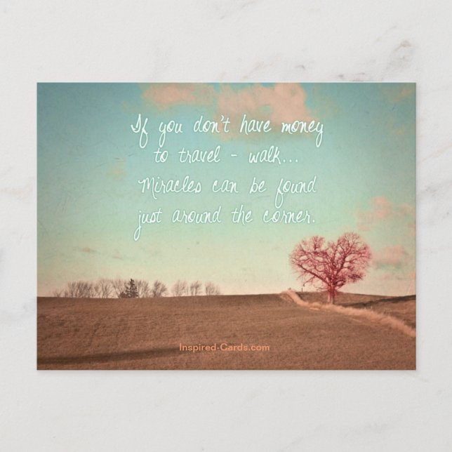 Om du inte har pengar att resa - gå vykort (Framsida)