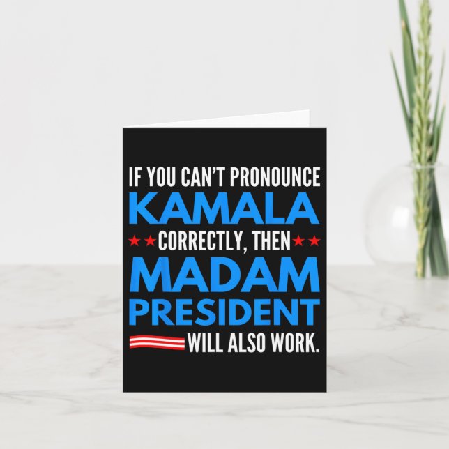 Om du inte kan pronuns Kamala då, fru talman Kort (Framsida)