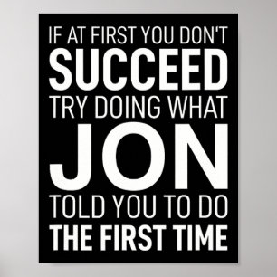 Om du inte lyckades på födelsedagen Manar Namn Jon Poster