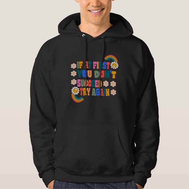 om du inte lyckas försök igen hoodie (Framsida)