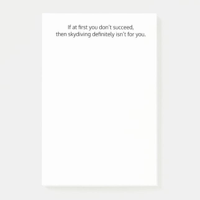 Om du inte lyckas första gången, då..,Rolig Anpass Post-it Block (Framsida)