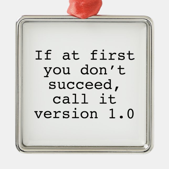 Om du inte lyckas första gången, ring version 1.0 julgransprydnad metall (Framsidan)
