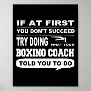 Om du inte lyckas med Boxing Coach Poster