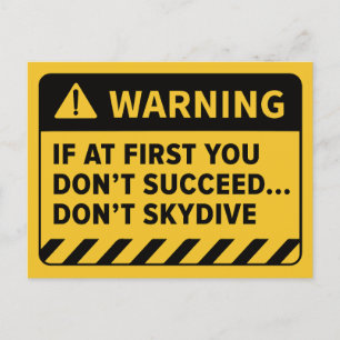 "Om du inte lyckas.. Skydive" Vykort