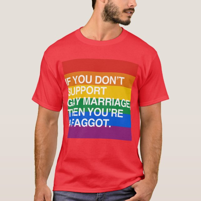 OM DU INTE STÖTTAR HOMOÄKTENSKAP TEE SHIRT (Framsida)