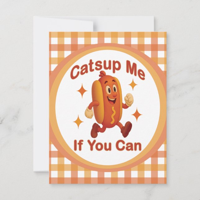 Om du kan använda Hett Hund - Ketchup Pun Inbjudningar (Framsida)