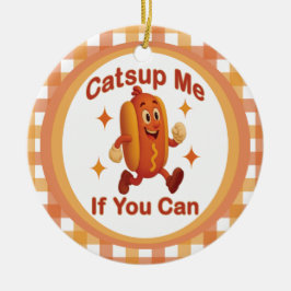 Om du kan använda Hett Hund - Ketchup Pun Julgransprydnad Keramik