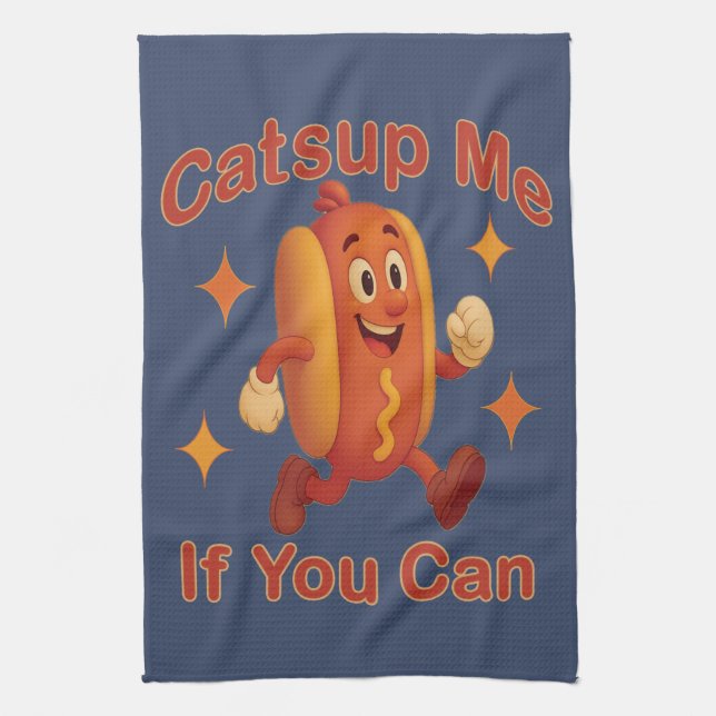 Om du kan använda Hett Hund - Ketchup Pun Kökshandduk (Vertikal)