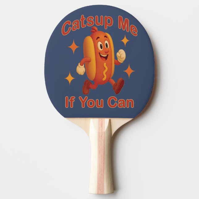 Om du kan använda Hett Hund - Ketchup Pun Pingisracket (Framsidan)