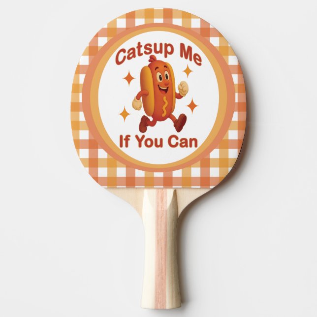 Om du kan använda Hett Hund - Ketchup Pun Pingisracket (Framsidan)