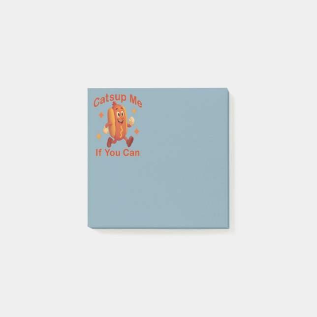 Om du kan använda Hett Hund - Ketchup Pun Post-it Block (Framsida)