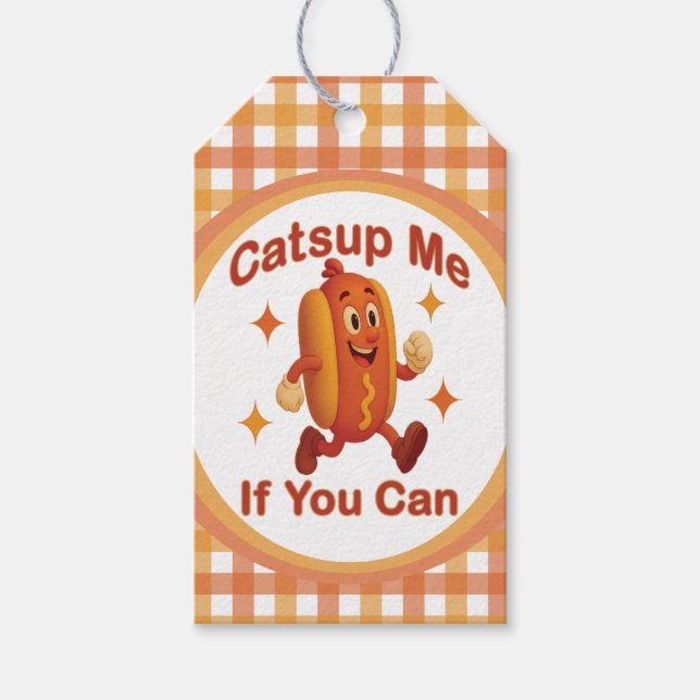 Om du kan använda Hett Hund - Ketchup Pun Presentetikett (Framsidan)