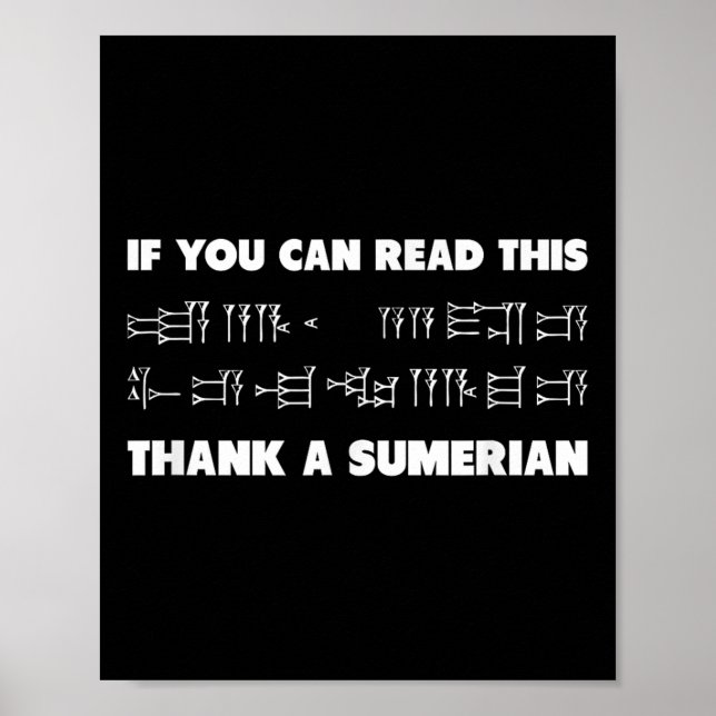 Om du kan läsa den här Sumeriska Cuneiform Archaeo Poster (Framsidan)