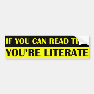 Om du kan läsa denna, är du den Literate Bildekal