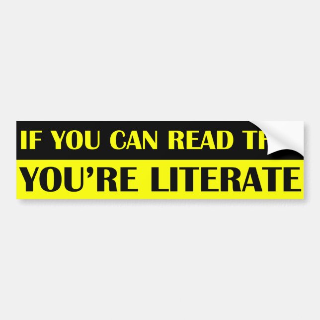 Om du kan läsa denna, är du den Literate Bildekal (Framsidan)