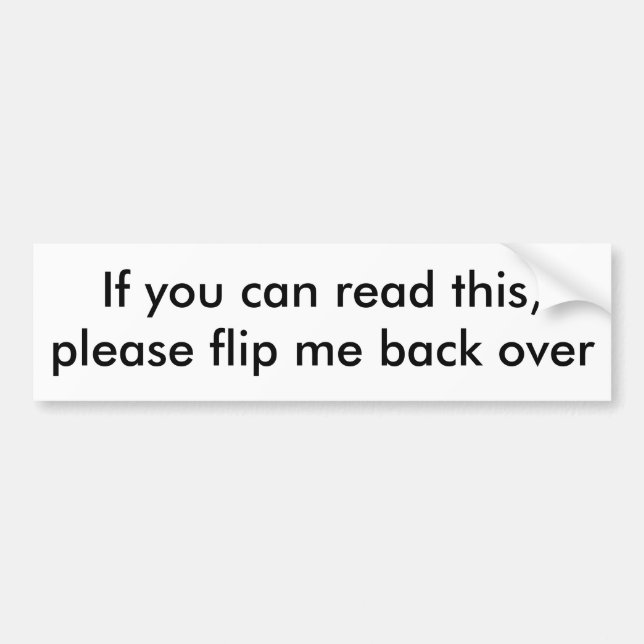 Om du kan läsa denna, behaga bläddrar mig tillbaka bildekal (Framsidan)