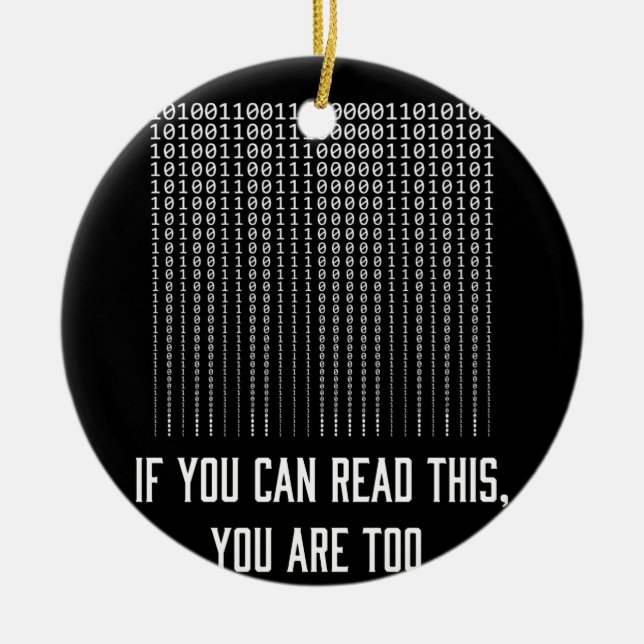 Om du kan läsa det här är du för dator julgransprydnad keramik (Framsidan)