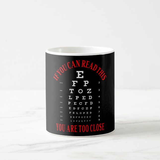 Om du kan läsa det här är du för nära kaffemugg (Center)