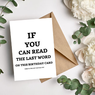 Om du kan läsa det sista Ord-födelsedagskortet Helgkort