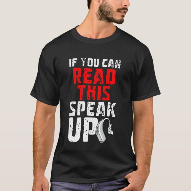 Om Du Kan Läsa Detta Säg Fram Hörselhjälpmedel T Shirt (Framsida)