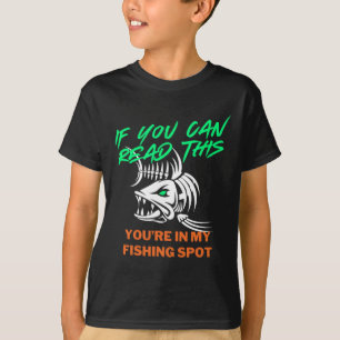 Om du kan läsa min fiskeplats rolig skämt för män t shirt
