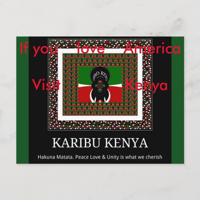 Om du Kärlek Amerika besöker Kenya-vykort Vykort (Framsida)