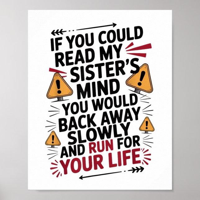 Om du kunde läsa mina systrar, skulle du backa ett poster (Framsidan)