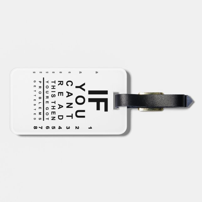 Om du läser det här öga-testdiagrammet bagagebricka (Baksida Vågrät)