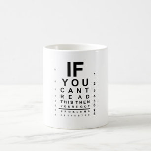Om du läser det här testdiagrammet i öga kaffemugg