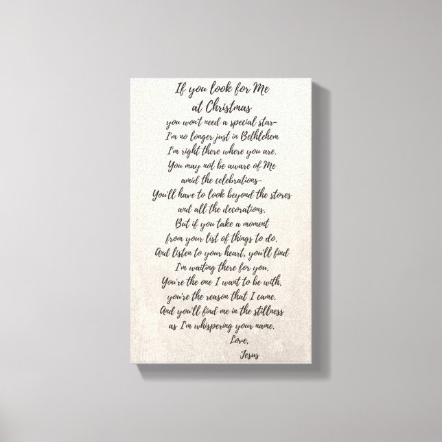 Om du letar efter mig på julen canvastryck (Framsida)